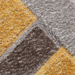 Grey Yellow Shaggy Geometric Modern Easy To Clean Rug For Living Room Bedroom And Dining Room-120Cm X 170Cm - thumbnail 3