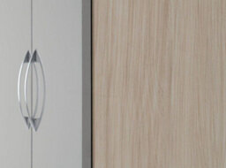 Seconique Nevada 2 Door 1 Drawer Wardrobe In Grey  Light Oak Effect Veneer - thumbnail 7
