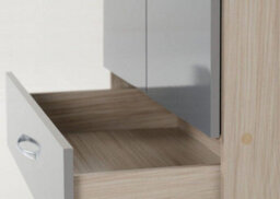 Seconique Nevada 2 Door 1 Drawer Wardrobe In Grey  Light Oak Effect Veneer - thumbnail 8