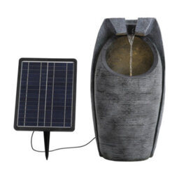 Breeins Grey Solar Powered Water Feature Garden Led Fountain Outdoor Ornament Statue Fountain 56.5Cm H - thumbnail 3