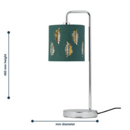 First Choice Lighting Set Of 2 Arched Table Lamps With Dark Green Fern Cut Out Shades - thumbnail 9