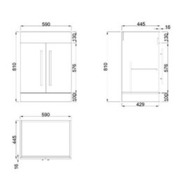 Sundaze Gloss White Bathroom Furniture 600mm Vanity Unit Sink Basin Storage Cabinet Floor Standing - thumbnail 5
