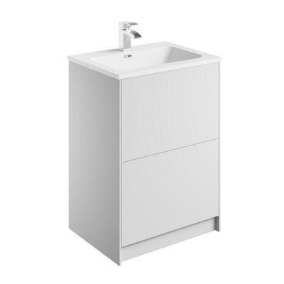 Plum&clay Borneo White Freestanding Vanity Unit & Basin Set (W)600mm (H)855mm - image 1