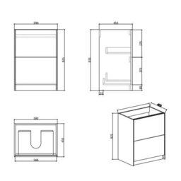 Plum&clay Borneo White Freestanding Vanity Unit & Basin Set (W)600mm (H)855mm - thumbnail 2