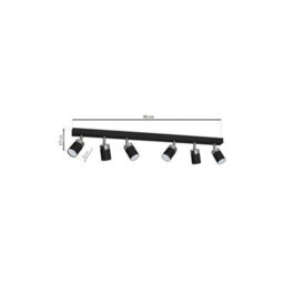 Milagro Joker Hand Made Ceiling Lamp In Matt Black With Striking Chrome Detail Featuring 6 Minmalistic Slender Cylinder Shades - thumbnail 6