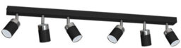 Milagro Joker Hand Made Ceiling Lamp In Matt Black With Striking Chrome Detail Featuring 6 Minmalistic Slender Cylinder Shades - thumbnail 7