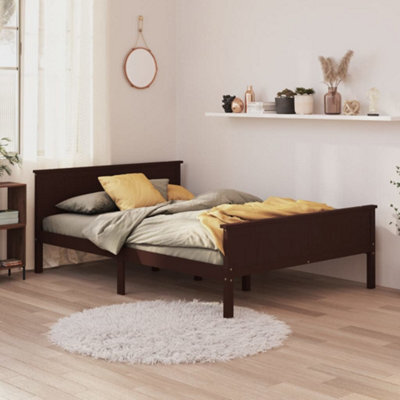 Berkfield Bed Frame Dark Brown Solid Wood Pine 160X200 Cm - image 1