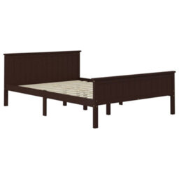 Berkfield Bed Frame Dark Brown Solid Wood Pine 160X200 Cm - thumbnail 3