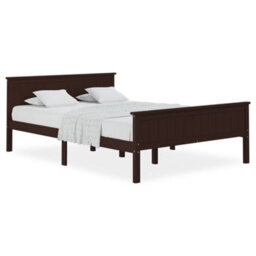 Berkfield Bed Frame Dark Brown Solid Wood Pine 160X200 Cm - thumbnail 2