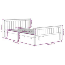 Berkfield Bed Frame Dark Brown Solid Wood Pine 160X200 Cm - thumbnail 7