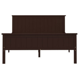 Berkfield Bed Frame Dark Brown Solid Wood Pine 160X200 Cm - thumbnail 6