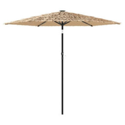 Berkfield Garden Parasol With Steel Pole Brown 268X268X226 Cm - thumbnail 2
