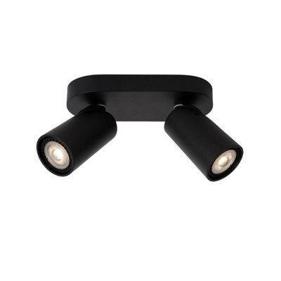 Lucide Xyrus Modern Twin Ceiling Spotlight - Led Dim To Warm - Gu10 - 2X5W 2200K/3000K - Black - image 1