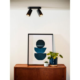 Lucide Xyrus Modern Twin Ceiling Spotlight - Led Dim To Warm - Gu10 - 2X5W 2200K/3000K - Black - thumbnail 4
