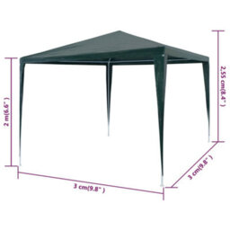 Berkfield Party Tent 3X3 M Pe Green - thumbnail 6