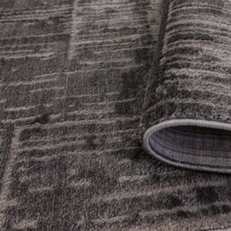 The Rug Edit Axel Scandi Grid Charcoal Living Room Rug - 200X275Cm - thumbnail 6
