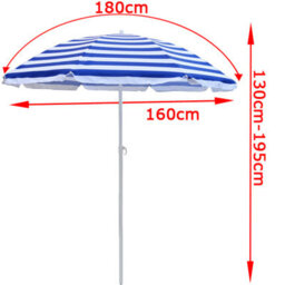 Sundaze 1.6M Blue-White Beach Outdoor Patio Garden Parasol Umbrella Sunshade Uv Protection - thumbnail 5