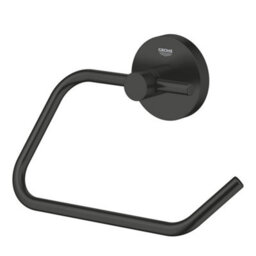 Grohe Start Matt Black Wall-Mounted Toilet Roll Holder (H)119mm (W)119mm - thumbnail 1