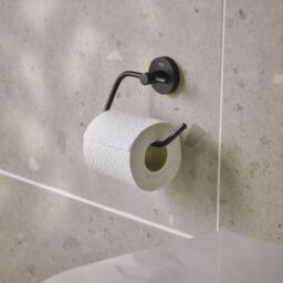 Grohe Start Matt Black Wall-Mounted Toilet Roll Holder (H)119mm (W)119mm - thumbnail 4
