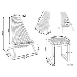 Beliani Bistro Set Bellano Acacia Wood Brown - thumbnail 3