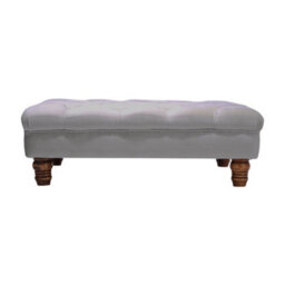 Living And Home Grey Velvet Rectangular Buttoned Velvet Huge Footstool With Padded Wood Leg 900X600 mm - thumbnail 3