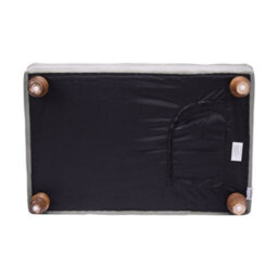 Living And Home Grey Velvet Rectangular Buttoned Velvet Huge Footstool With Padded Wood Leg 900X600 mm - thumbnail 5