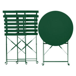 Beliani Bistro Set Folding Fiori Metal Dark Green - thumbnail 8
