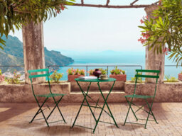 Beliani Bistro Set Folding Fiori Metal Dark Green - thumbnail 2