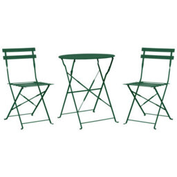 Beliani Bistro Set Folding Fiori Metal Dark Green - thumbnail 1