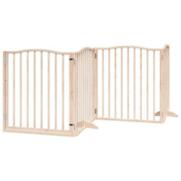 Walplus Wood Dog Gate With Door Foldable 4 Panels 320 Cm Poplar Wood - thumbnail 2