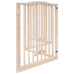 Walplus Wood Dog Gate With Door Foldable 4 Panels 320 Cm Poplar Wood - thumbnail 5