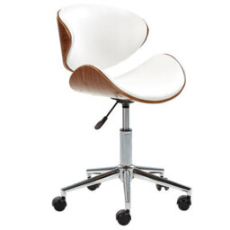 Beliani Desk Chair Rotterdam Faux Leather White