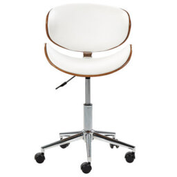 Beliani Desk Chair Rotterdam Faux Leather White - thumbnail 4