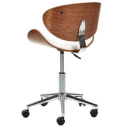 Beliani Desk Chair Rotterdam Faux Leather White - thumbnail 5