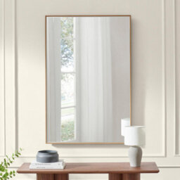 Furniturebox Uk Inga Oak Wood Long Rectangle 120X80Cm Wall Mirror - thumbnail 2