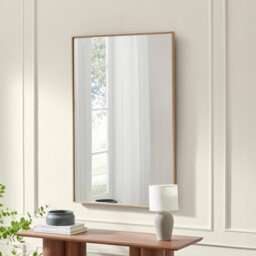 Furniturebox Uk Inga Oak Wood Long Rectangle 120X80Cm Wall Mirror