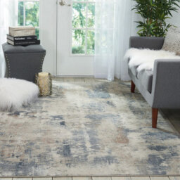 Beige/grey Luxurious Modern Easy To Clean Abstract Rug For Dining Room Bedroom And Living Room-239Cm (Circle) - thumbnail 2