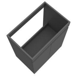 AVER-GROWTH Freestanding Bathroom Vanity Unit Gloss Grey Flat Pack Bathroom Cabinets Only 600(W)X390X(D)X800(H)mm With 2 Doors - thumbnail 4