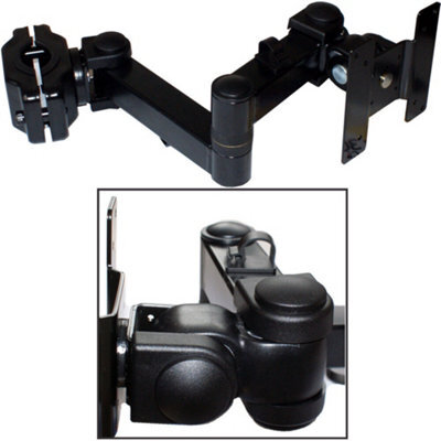 30 To 60mm Dual Arm Pole Mount Tv Monitor Bracket Adjustable Dj Boom Gig Stand