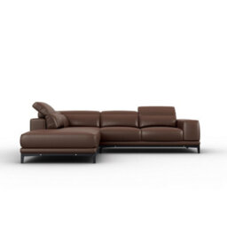 Valencia Valletta Top Grain Leather L Shape With Left Chaise Sofa Dark Brown Kiln-Dried Wood Adjustable Headrest - thumbnail 8