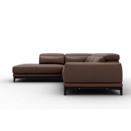 Valencia Valletta Top Grain Leather L Shape With Left Chaise Sofa Dark Brown Kiln-Dried Wood Adjustable Headrest - thumbnail 9