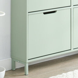Sobuy Fsr100-Gr, Slim Wooden Storage Cupboard Shoe Rack Shoe Cabinet With 4 Flip Drawers, Light Green - thumbnail 9