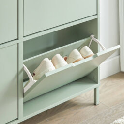 Sobuy Fsr100-Gr, Slim Wooden Storage Cupboard Shoe Rack Shoe Cabinet With 4 Flip Drawers, Light Green - thumbnail 8