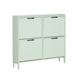 Sobuy Fsr100-Gr, Slim Wooden Storage Cupboard Shoe Rack Shoe Cabinet With 4 Flip Drawers, Light Green