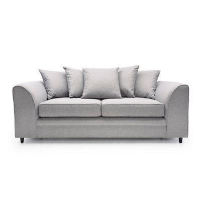 Abakus Direct Darcy 3 Seater Sofa In Light Grey Linen Fabric - image 1