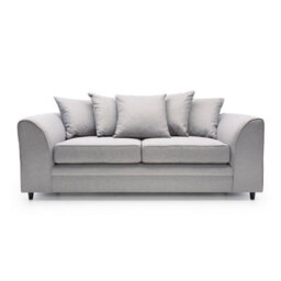Abakus Direct Darcy 3 Seater Sofa In Light Grey Linen Fabric - thumbnail 1
