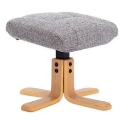 Morris Living The Cairo - Lisbon Rock Grey/beige Fabric - Swivel Recliner Chair & Matching Footstool - thumbnail 6