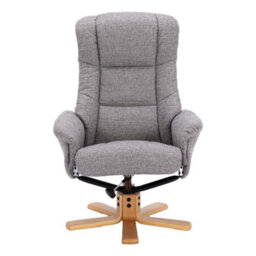 Morris Living The Cairo - Lisbon Rock Grey/beige Fabric - Swivel Recliner Chair & Matching Footstool - thumbnail 5