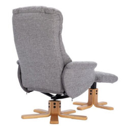 Morris Living The Cairo - Lisbon Rock Grey/beige Fabric - Swivel Recliner Chair & Matching Footstool - thumbnail 9