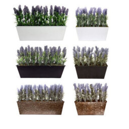GreenBrokers Artificial Lavender In Black Tin Planter 30Cm, Lifelike, Maintenance-Free Decor, Perfect For Home, Office, Balcony, Patio - thumbnail 4